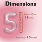 Suwen 40 Inch Pink Large 5 Number Balloons Big Foil Helium Number Balloons 0-9 Jumbo Happy 5Th Mylar Birthday Party Decorations