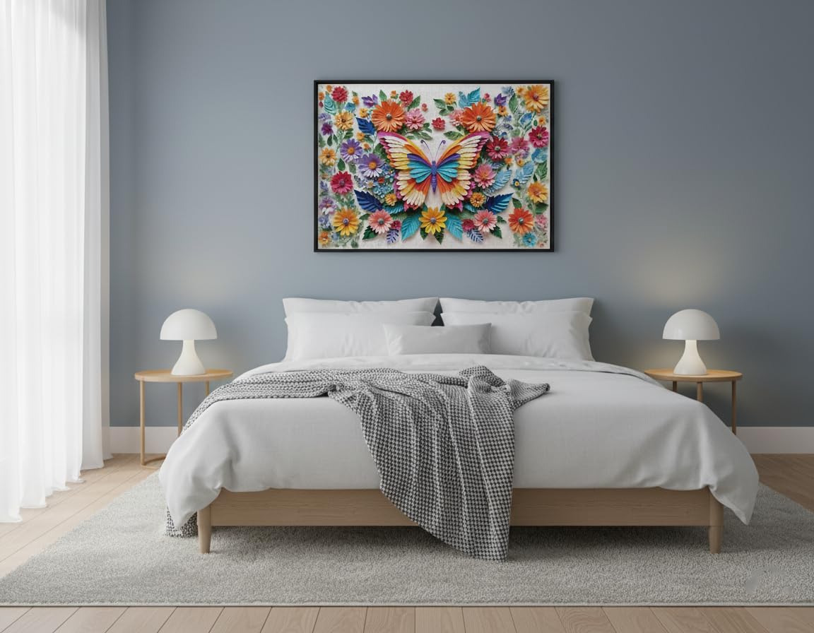 Tomzio 1000 Pieces Jigsaw Puzzles for mature-themeds  Floral & Bird Series - Exquisite Nature Art & Seamless Fit  Calming Brain Teaser  Large 28 x 20  Great Gift for Garden Lovers(Wings of Spring)