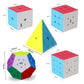 Roxenda Speed Cube Set, Speed Cube Bundle Of 2X2X2 3X3X3 4X4X4 Megaminx And Pyramid Cube Smoothly Magic Cube Collection For Kids & Adults [5 Pack] (Stickerless)