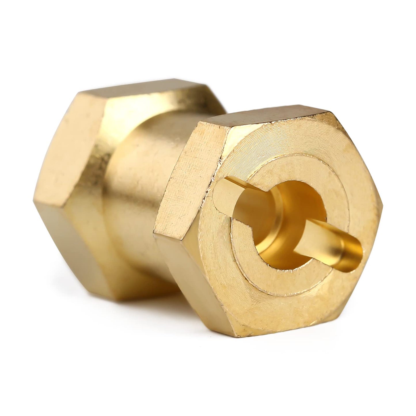 INJORA RC Hex Hub 12mm Brass Wheels Hex Hub Extension Hex Drive Adapter for 1/10 RC Crawler Axial SCX10 90046 D90 (17mm)