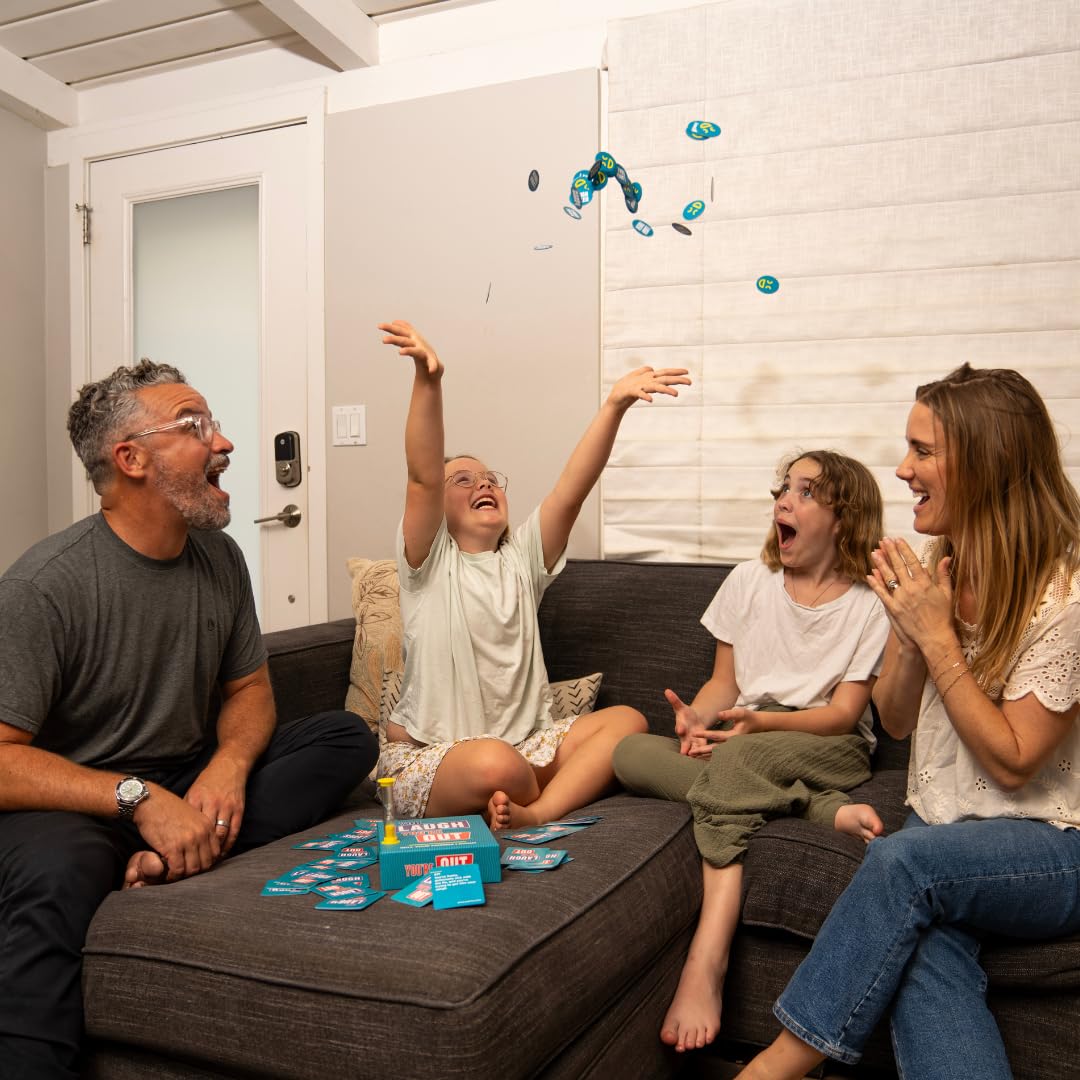DSS Games You Laugh You're Out Party Game - 125 Charades Cards, Fun for Ages 14+, Teal/Purple/Pink, Family Card Game