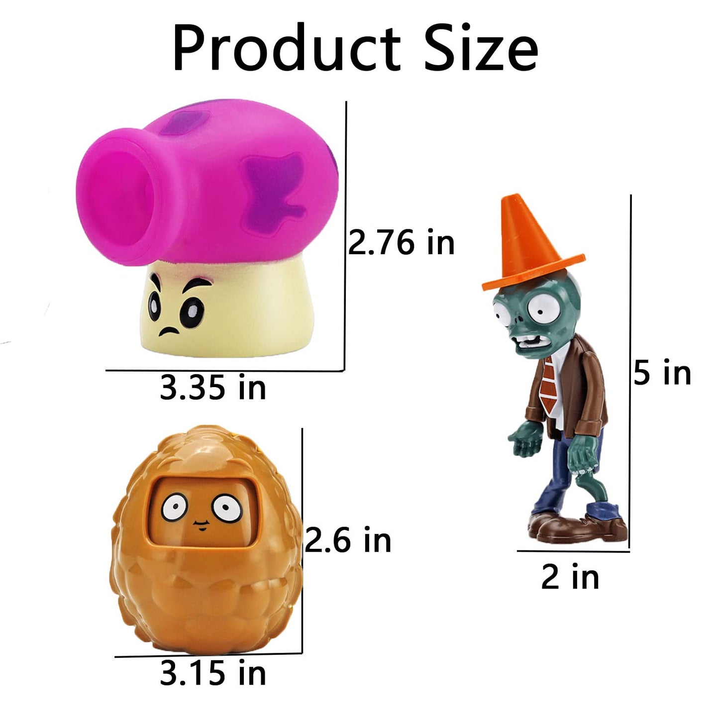 JHESAO 7 PCS Plants and Zombies Toys Action Figures PVZ Toys Set 1 2 Series Great Gifts for Kids and Fans Birthday and Christmas Party