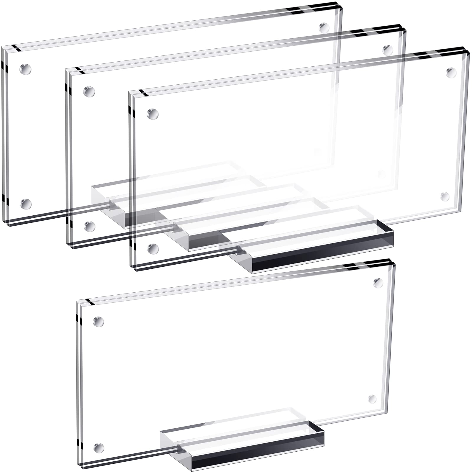 Chunful 3 Pcs Dollar Bill Holder Acrylic Display Dollar Case Currency Ticket Protector Paper Money Frame for Bill Collectors Col