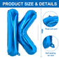 Toniful 40 Inch Large Blue Letter K Balloons Giant Alphabet Letter Balloons,Foil Mylar Big Balloons For Birthday Party Anniversa