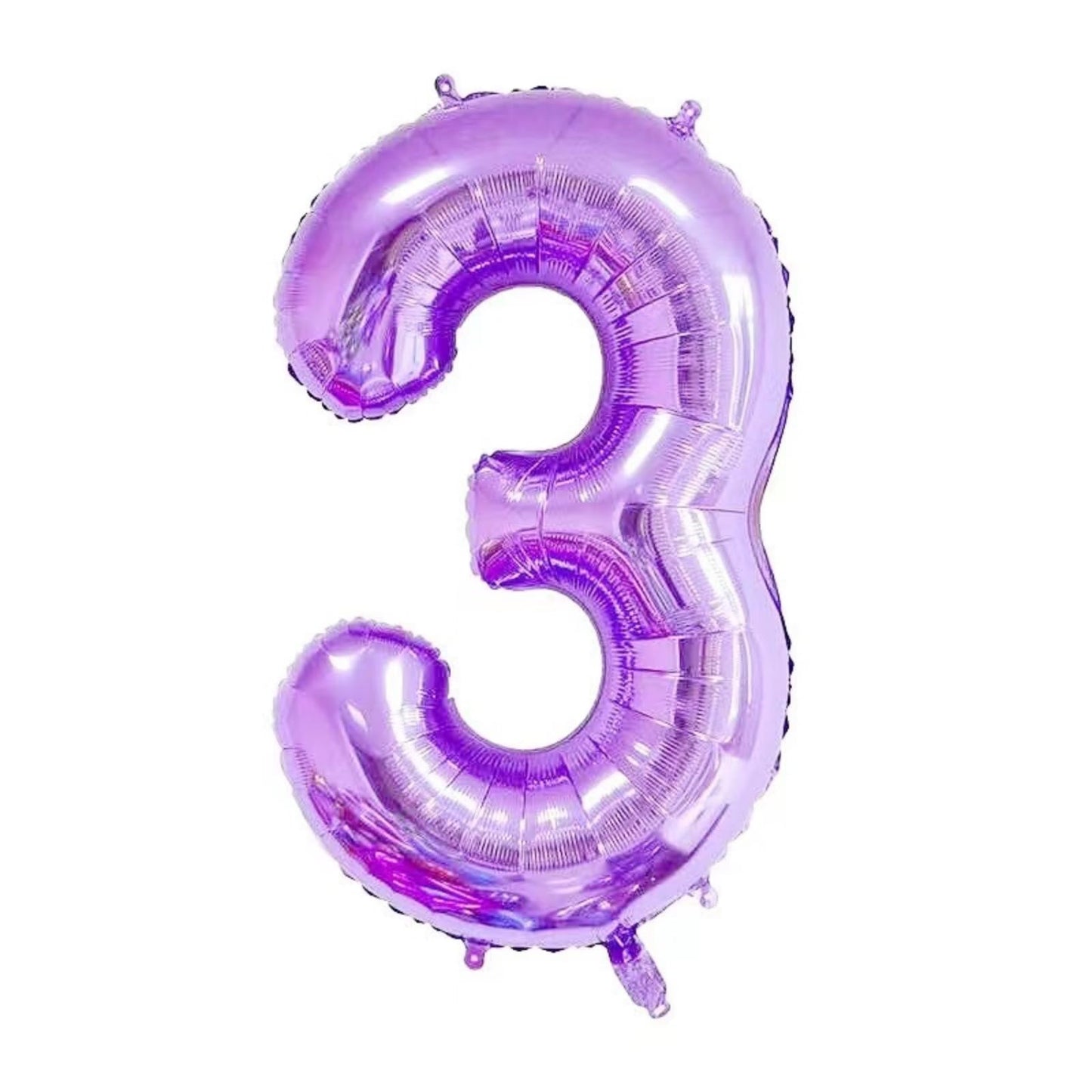 40Inch Purple Number 3 Crown Balloons Set, 3Rd Birthday Balloons For Girls, 3Th Wedding Anniversar Celebration Decorative Balloo