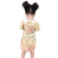 Hooyi Chinese Girls Dress Peony Rose Qipao Half Sleeve Cheongsam Wedding Dresses Princess Birthday Party Costume (Gold,16)