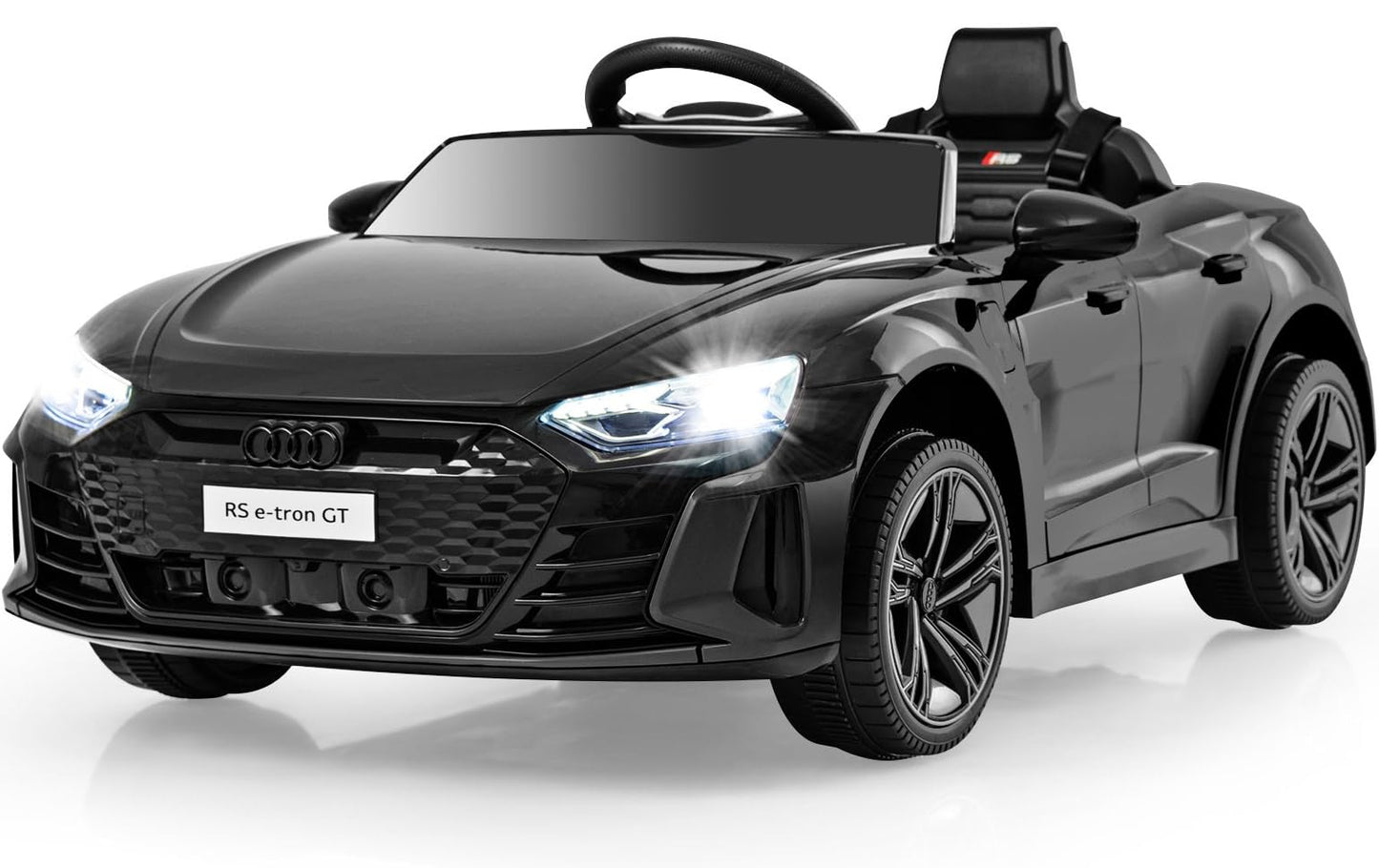 Infans 12V Kids Ride On Car, Licensed Audi Rs E-Tron Gt Electric Vehicle With Remote Control, Toddlers Battery Powered Toy With 4 Wheels Suspension, Led Headlight, Music, Mp3, Usb, Tf Port (Black)