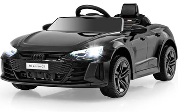 Infans 12V Kids Ride On Car, Licensed Audi Rs E-Tron Gt Electric Vehicle With Remote Control, Toddlers Battery Powered Toy With 4 Wheels Suspension, Led Headlight, Music, Mp3, Usb, Tf Port (Black)