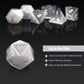 DNDND Cat's Eye Gemstone Dice Set 7 PCS Crystal DND Dice with Grogeous Gift Case for Dungeons and Dragon D&D Tabletop Game (Grey
