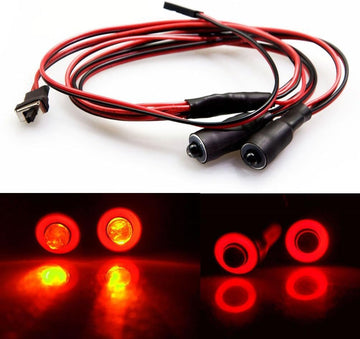 MOHERO 2 Leds Angel Eyes & Demon Eyes LED Light Headlights for 1/10 RC Model Crawler Cars Headlamps (Red+Yellow, 10mm)