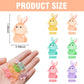 Homico 30 Pieces Rabbit Miniature Figurines Luminous Mini Easter Bunny Small Rabbits Mini Resin Animals For Dollhouse Fairy Gard