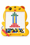 QUALIZA Magnetic Drawing Board for Kids, Colorful Dot Art Magnetic Pen Board, Educational Doodle Pad Toy for Toddlers, Fine Moto