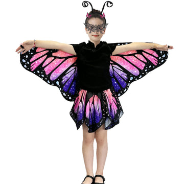 Yamisan Butterfly Costumes For Girls, Kids Fairy Butterfly Wings With Tutu Dress Up For Halloween Party Costume Set - Double Sid