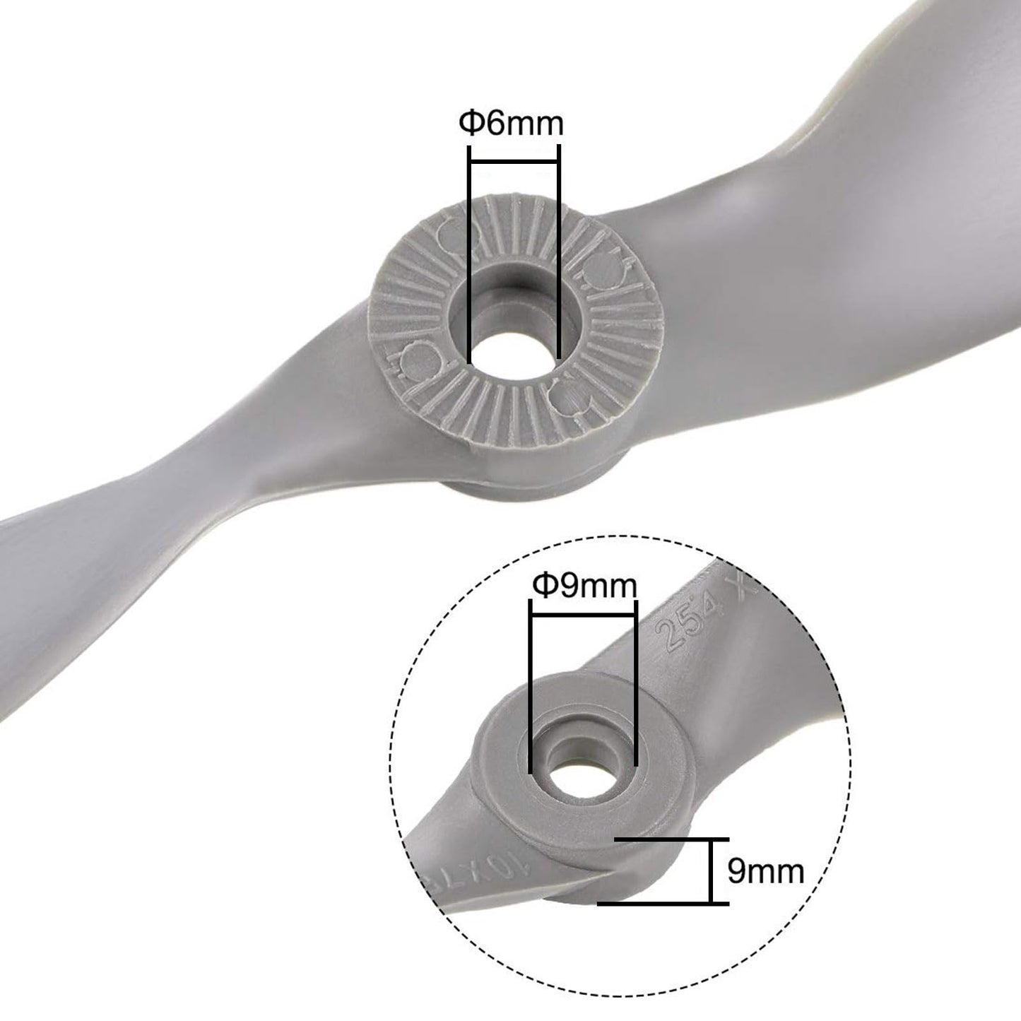 Top-Vigor 3Pcs Cw Rc Propellers 1070 10 X 7 Inch 2-Vane Rc Vehicle Propellers Replacement For Rc Airplane With Adapter Rings Nyl