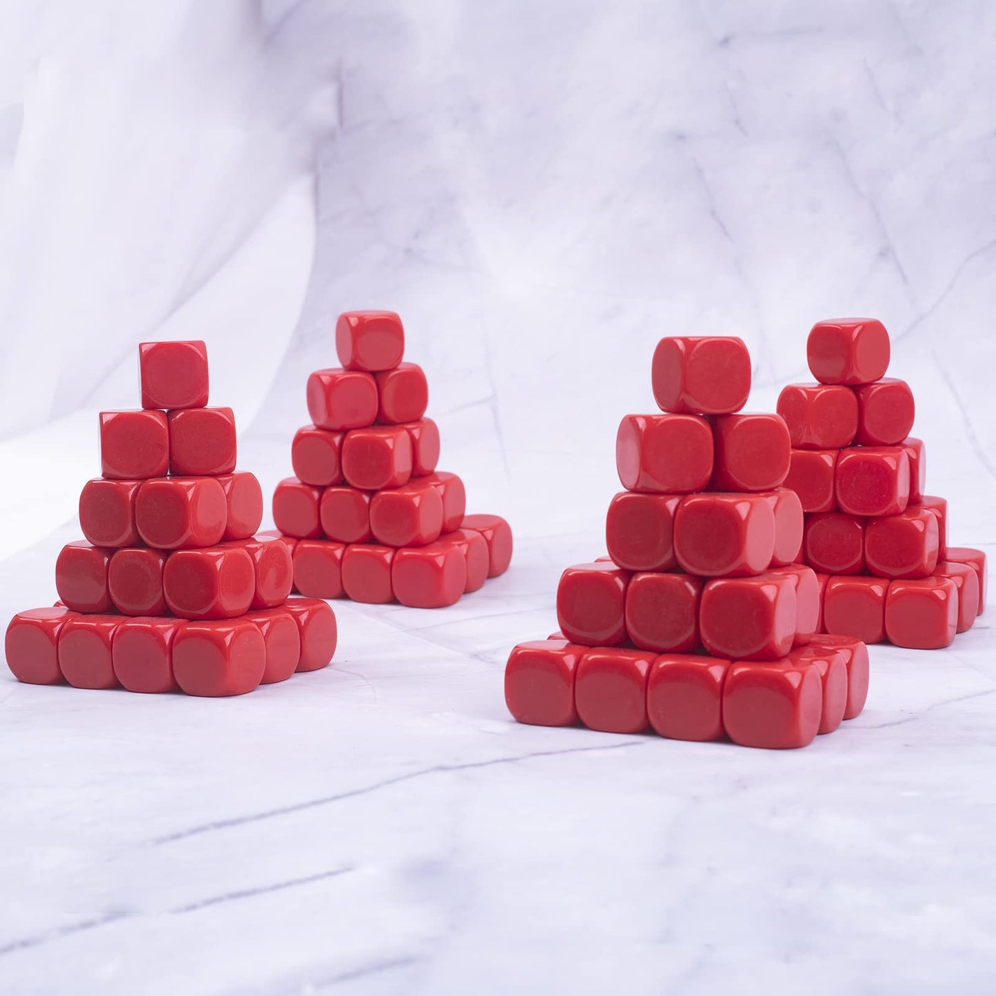 22MM Rounded Blank Six Sided Dice Lianshi Teaching Created Sesources Game Teaching Plastic Cubes Four Colors Choosable (100Pcs,