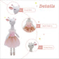 Mikee Fluffie Giraffe Stuffed Animals For Girls,15.7'' Pink Deer Plushies With Lace Skirt,Cute Stuffed Animal For Girls As
