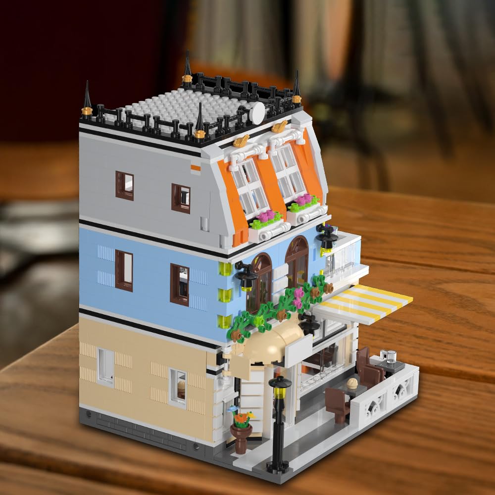 City Garden Hotel Building Sets,House Architecture Model Blocks Toys For Adults & Teens,1300 Pcs Mini Bricks With Led(Not Compat