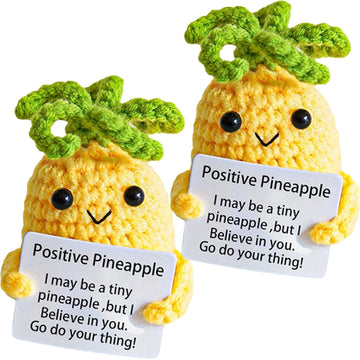Avgiedy 2Pcs Funny Gifts, Emotional Support Potato Pineapple, Handmade Crochet Lemon Knitted Doll Gifts For Women, Boys, Girls.