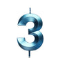 2.76 inch Blue 3 Birthday Candles,3D Number 3rd Cake Topper for Birthday Decorations No 31 32 33 34 35 36 37 38 39