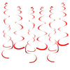 Fumwase Party Swirl Decorations Red Shinny Foil Hanging Swirl Decorations Plastic Streamer for Ceiling Plastic Streamer for Part