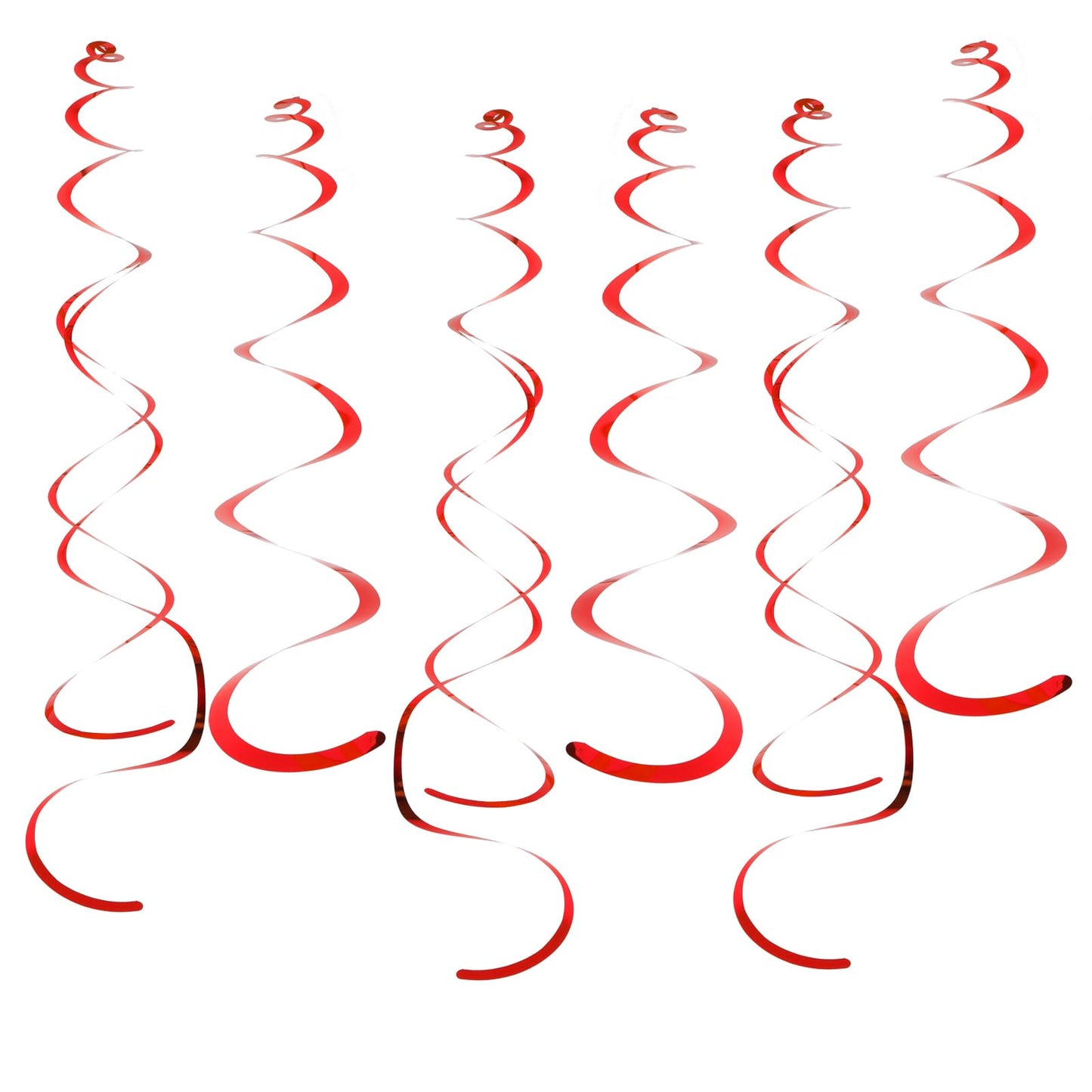 Fumwase Party Swirl Decorations Red Shinny Foil Hanging Swirl Decorations Plastic Streamer for Ceiling Plastic Streamer for Part