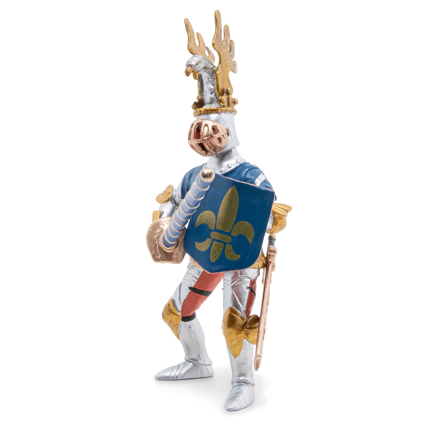 Papo -Hand-Painted - Figurine -Medieval-Fantasy -Blue Knight Fleur De Lys -39788 - Collectible - For Children - Suitable For Boys And Girls - From 3 Years Old