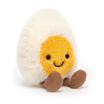 Jellycat Amuseables Boiled Egg Happy Stuffed Toy, Small 5.5 Inches - Food Plush - Fun Gift Idea