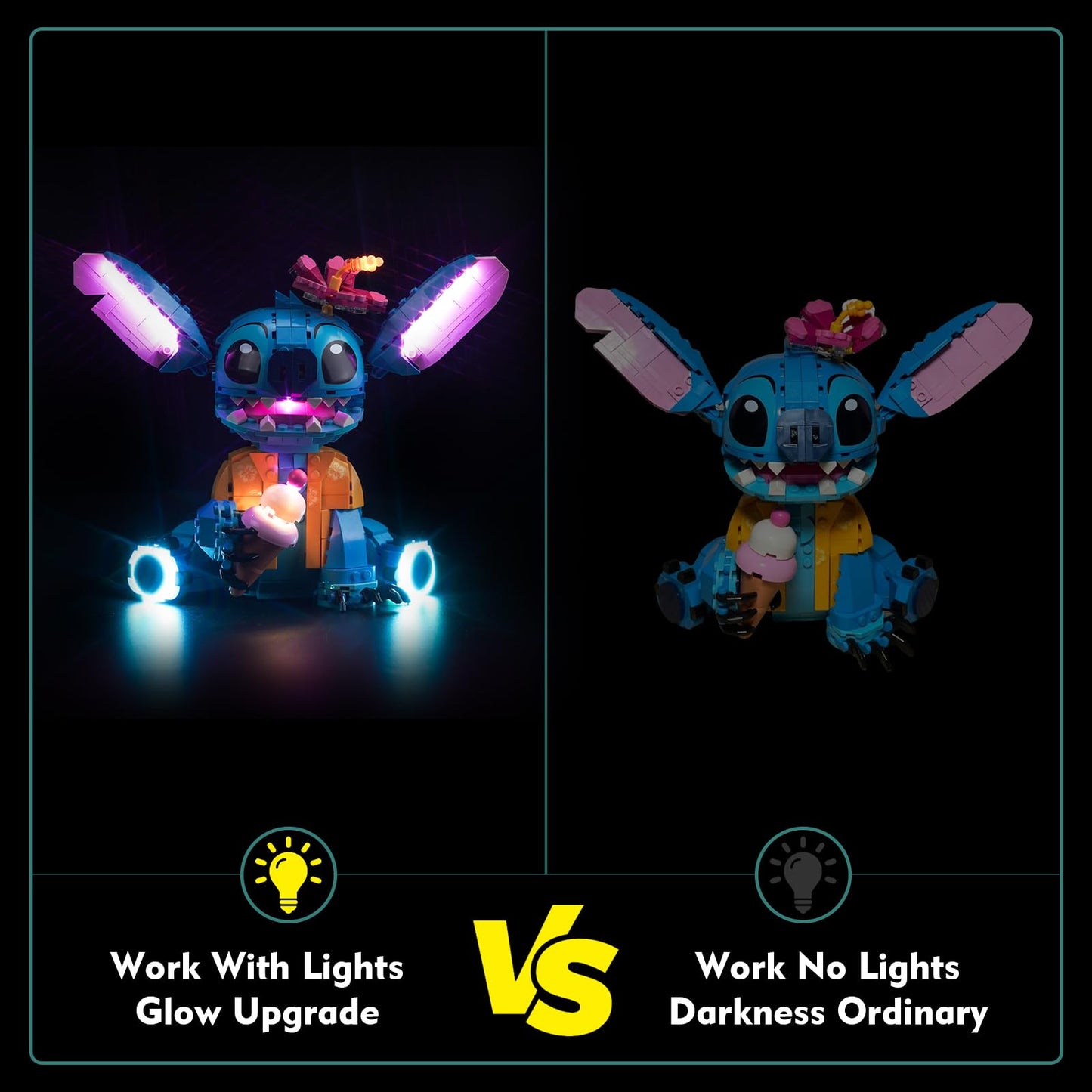 VONADO LED Light Kit Compatible with Lego Stitch 43249 (No Models Only Light) Creative Lighting Set Accessories Compatible with