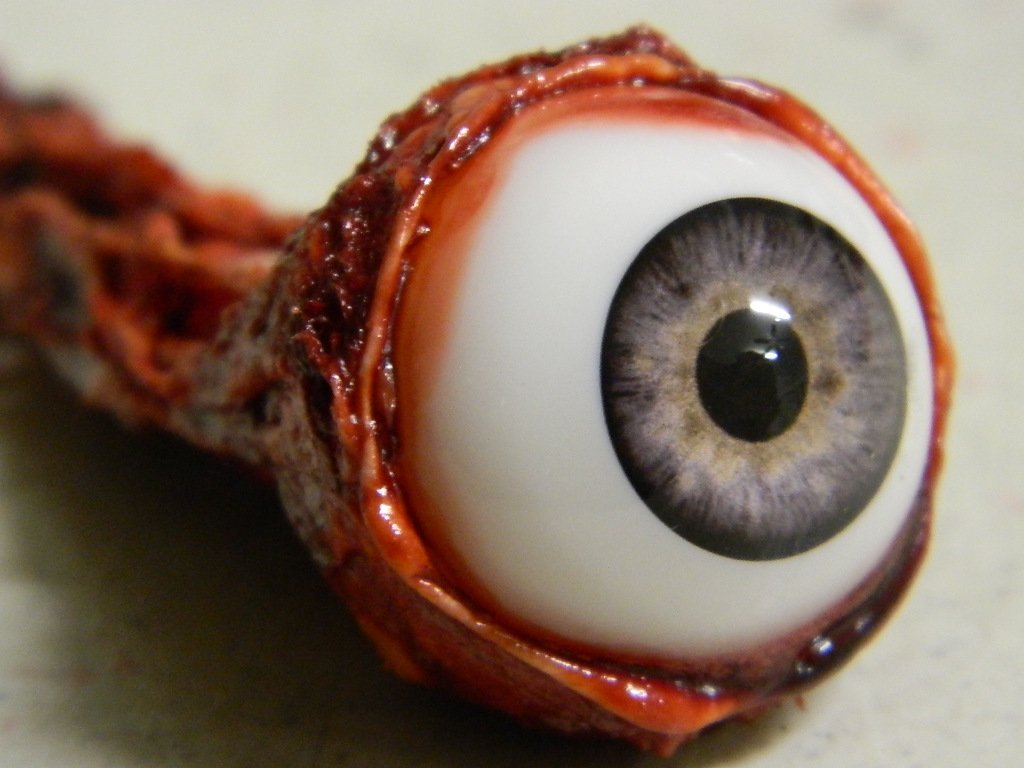 Dead Head Props enhanced Life Size Ripped Out Eyeball Movie Quality Prop Halloween Prop Horror Prop - Gray