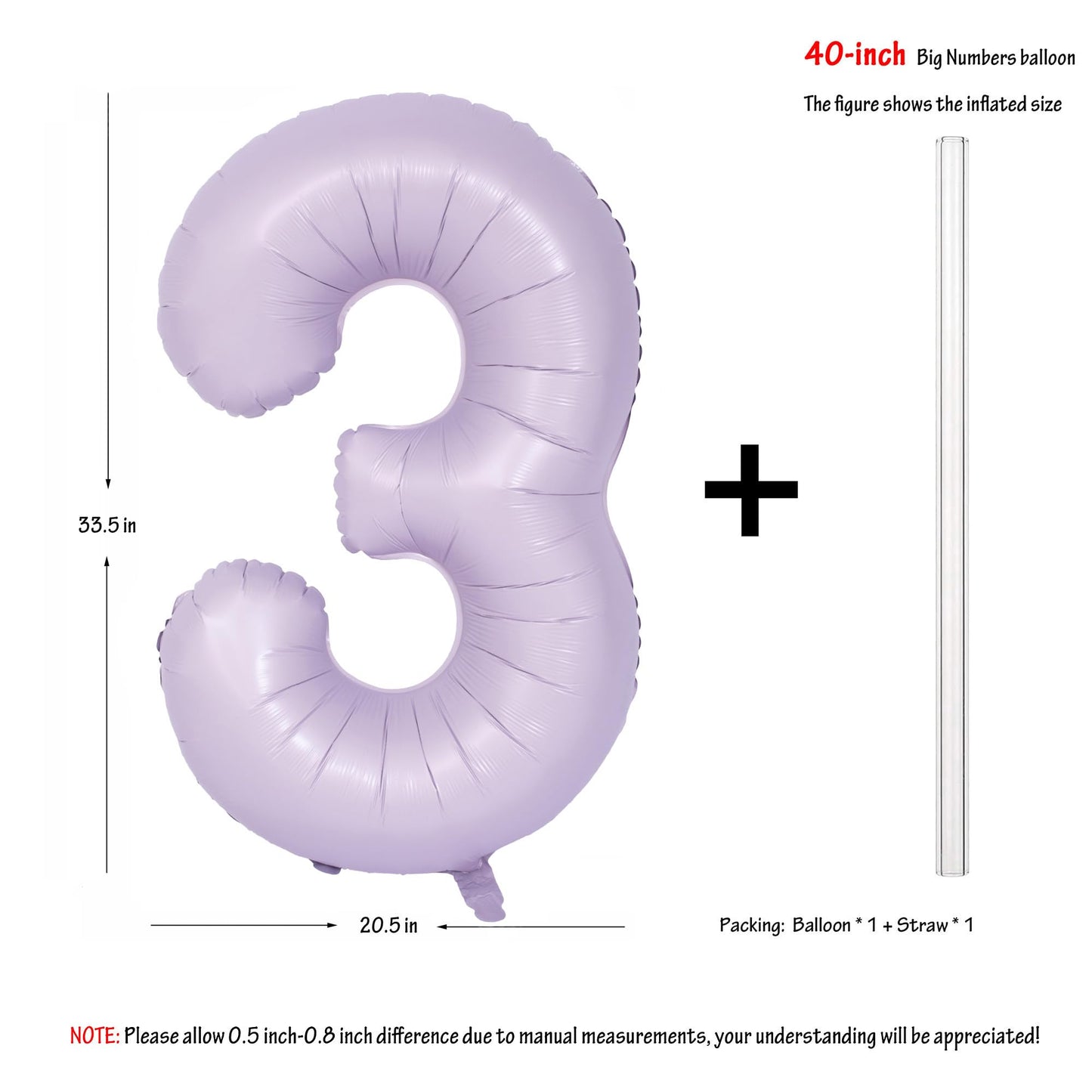 40 In Matte Purple Number Balloons Helium Foil Mylar Balloon Birthday Party Banquet Decoration Digital 3