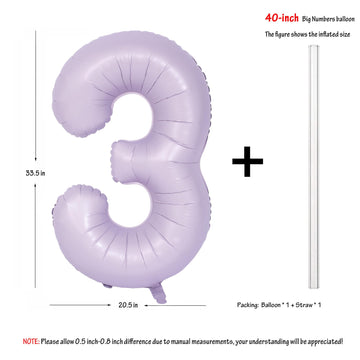 40 In Matte Purple Number Balloons Helium Foil Mylar Balloon Birthday Party Banquet Decoration Digital 3
