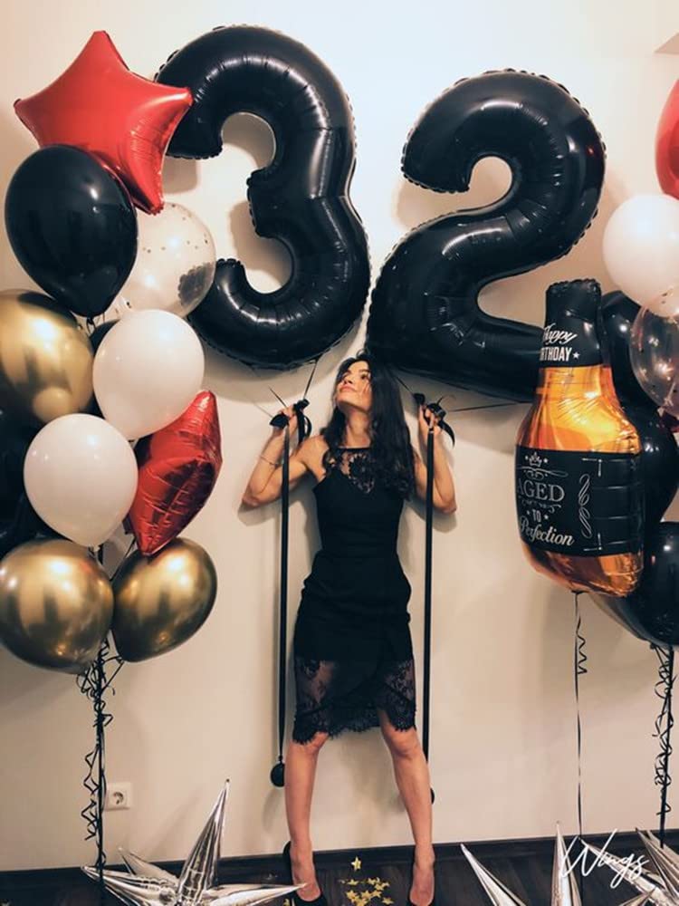 Number 3 Balloon 40 Inch Large Black Balloon For Three Year Old Birthday Decor, 3 13 30 31 Birthday Party, Wednesday Addams Part