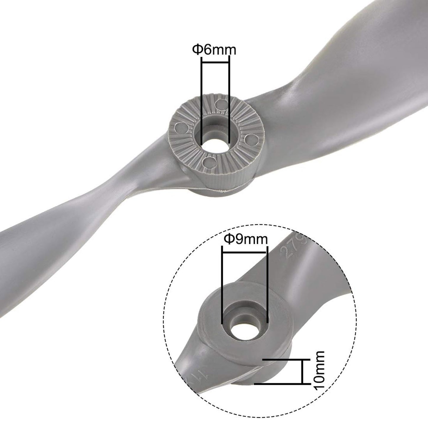 TOP-VIGOR 3pcs CW RC Propellers 1170 11 x 7 Inch 2-Vane RC Vehicle Propellers Replacement for RC Airplane with Adapter Rings Nyl