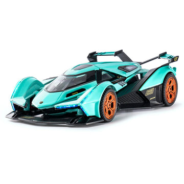 SASBSC Toy Cars Lambo V12 Sports Car Toy with Light and Sound Diecast Metal Model Cars for 3+ Year Old Boys Pull Back Race Car G