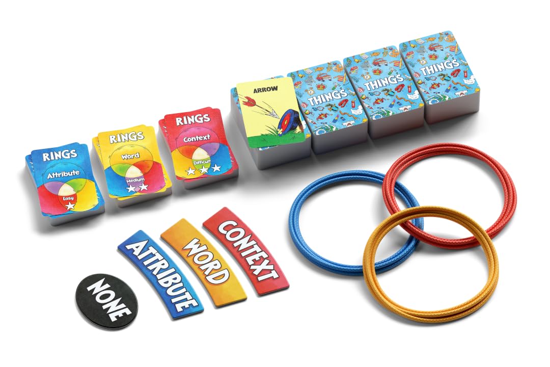 ALLPLAY Things in Rings Board Game - Thinky, Quick-Playing Party Game for Adults and Families - Logic + Deduction Game - 2 to 6+