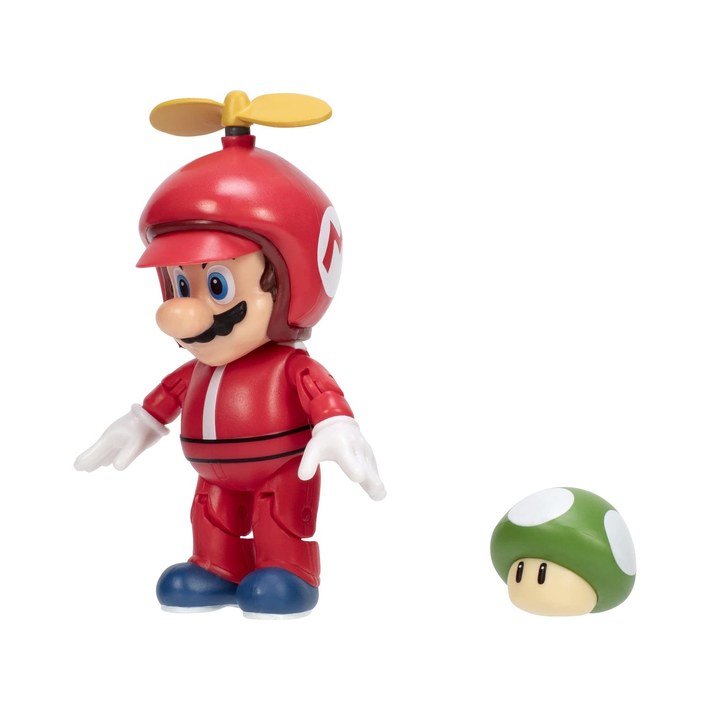 Super Mario 4-Inch Acation Figures Propeller Mario With Green Mushroom