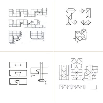 Bamboo 3D Puzzle Metal Brain Teasers Puzzles Mind Game Toys Set For Teens And Adults Pack Of 12Pcs