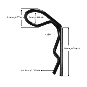 GDOOL 30-Pack 90-Degree Angle Body Clips Bent Springy Pins for All 1/10 Scale Model Car Truck Crawler Truck(Black)