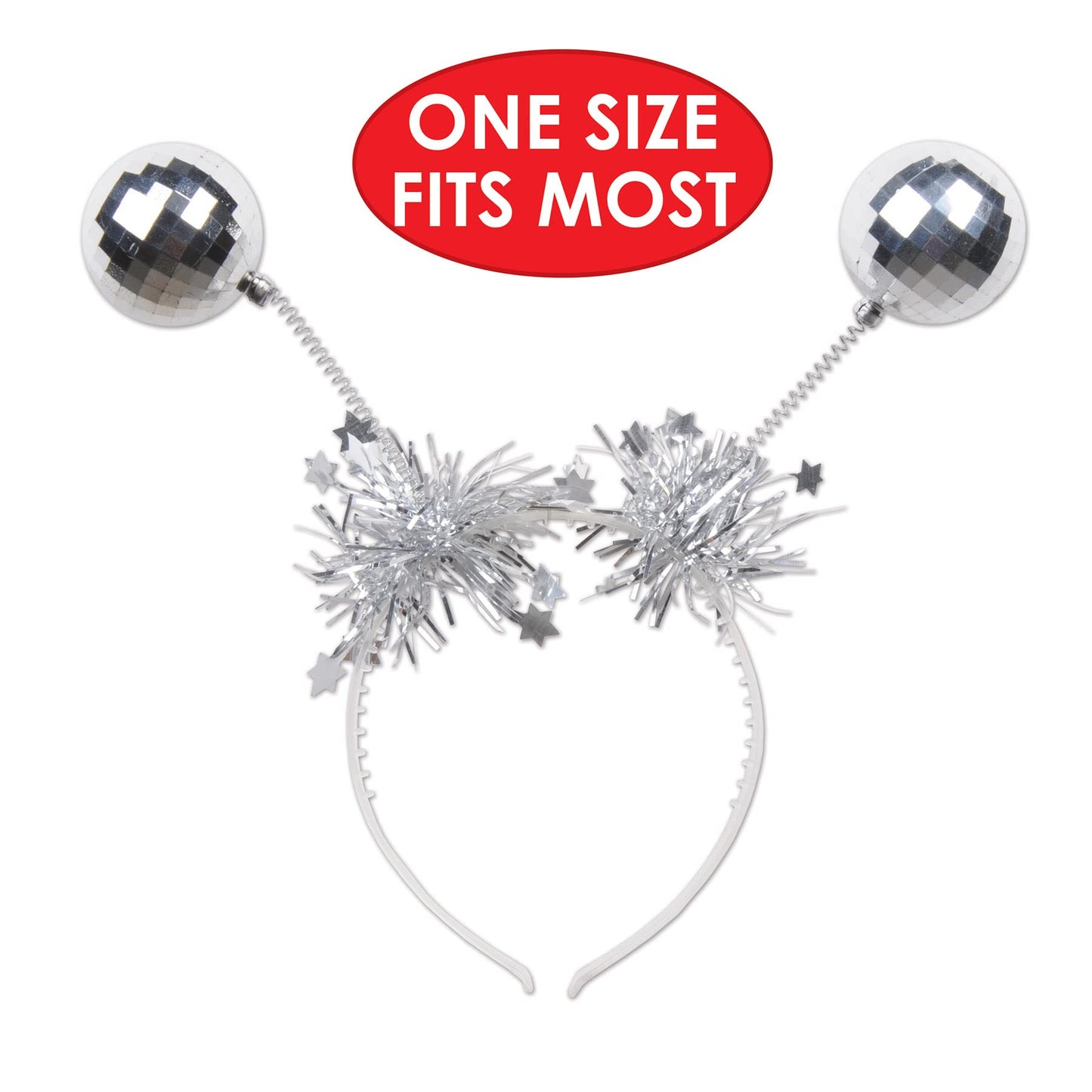 Beistle 20813 3 Piece Silver Ball Boppers, Silver