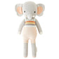 cuddle + kind Evan The Elephant 20" Hand-Knit Doll - 100% Cotton, Multi Colour, Fair Trade, 1 Doll = 10 Meals