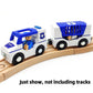 Wooden Train Cars Track Accessories Set Police Car With Light And Sound Small Vehicles Magnetic Train Cars Fit For Wooden Train