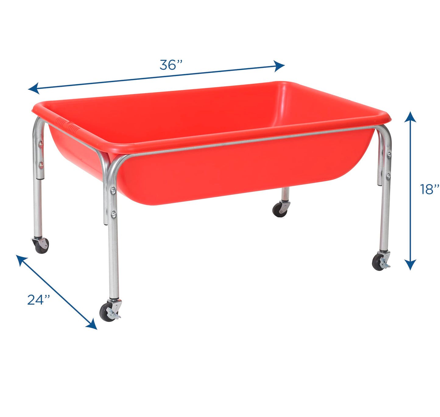 Children's Factory Large Sensory Table, 18"H, Red, Plastic, Model 1133-18, Indoor/Outdoor Sand and Water Play Equipment