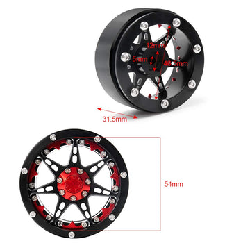 QUE-T 2.2'' Metal Beadlock Wheel Rims Set for RC 1/10 Crawler TRX4 SCX10 90046 Pack of 4