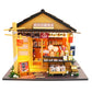 Spilay DIY Miniature Dollhouse Kit with Wooden Furniture Handmade Japanese Style DIY Dollhouse Kit with Dust Cover & LED 1:24 Scale Creative Room Gift Idea for mature-themed Teenager Lover(Grocery Store)