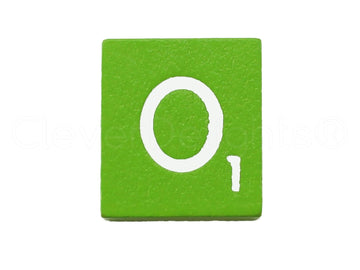 Cleverdelights 100 Wood Letter Tiles - Lime Green Color - Complete Set - Game Replacement Crafts Weddings Scrapbooking