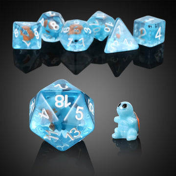 D&D Dice Set Dndnd 7Pcs Resin Dungeons And Dragons Dice Set With Gift Velvet Bag For Dnd Role Playing Games And Tabletop Games(T