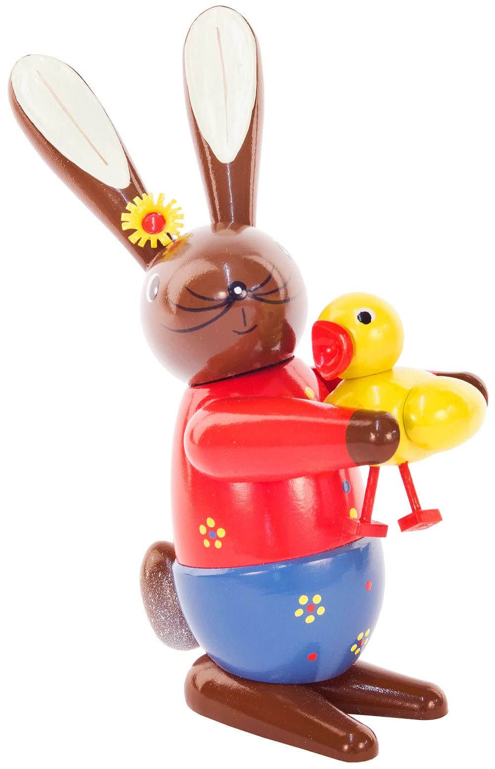 Alexander Taron 224-754 Dregeno Easter Figure-Rabbit Holding Chick-8.25 H x 6.5 W x 3 D, Brown
