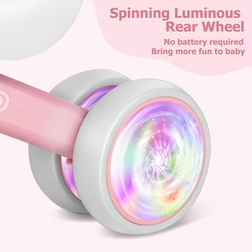 Gnayuij Colorful Lighting Baby Balance Bike For 1 Year Old Girl Gifts, 12-24Months Kids Toys Toddler 1St Birthday Gifts,No Pedal
