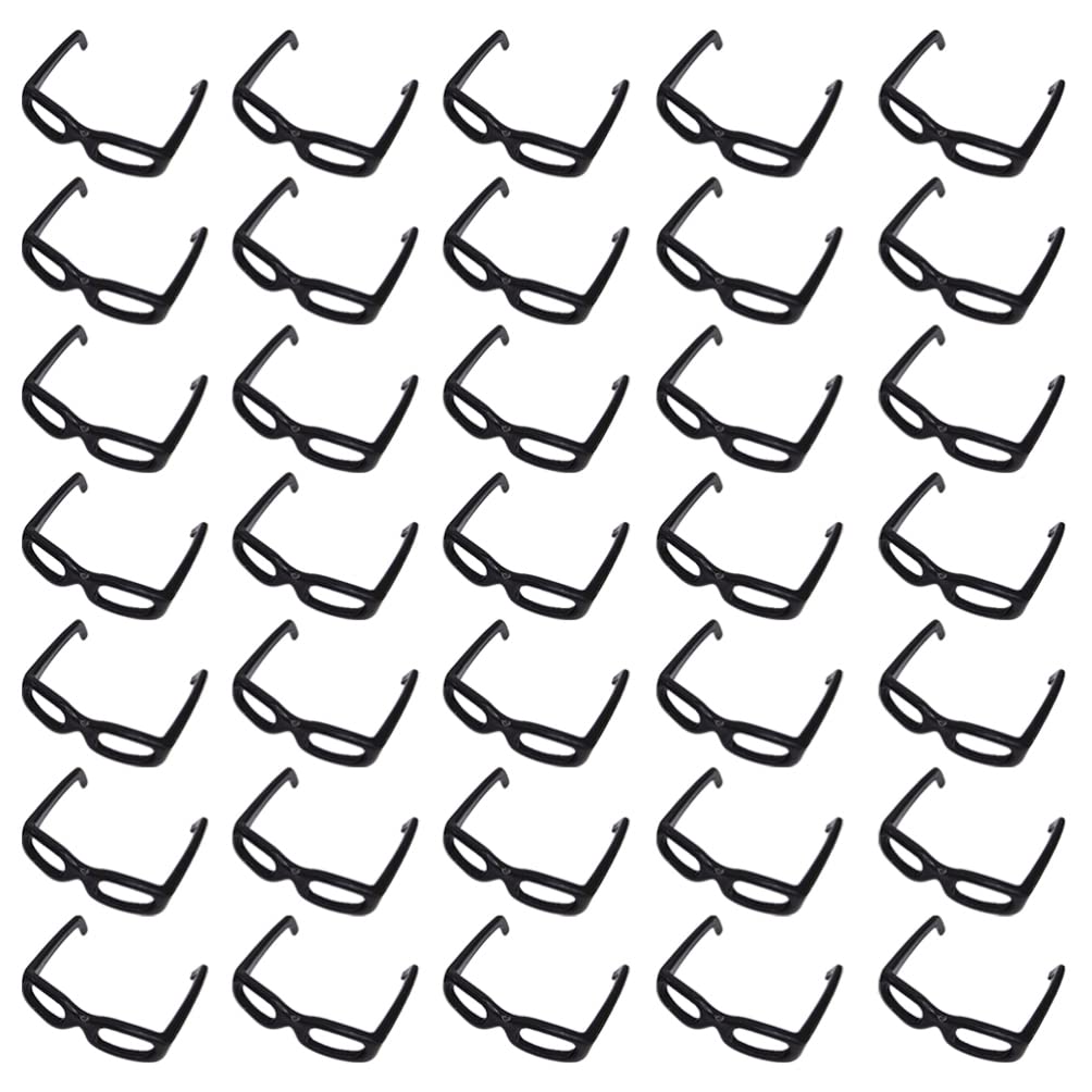 Toddmomy 60Pcs Mini Doll Sunglasses Doll Dress Up Glasses Mini Black Eyeglasses For Dolls Costume Accessories