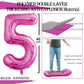 Goer Number 15 Balloons For 15Th Birthday Sweet 15 Party Decorations,42 Inch Jumbo Foil Helium 51 Balloons For 51St Birthday Party Decoration (Hot Pink)